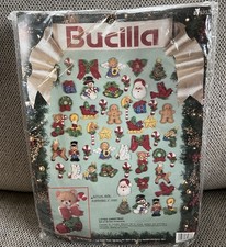 NEW Bucilla Lotsa Christmas Jeweled Felt Appliqué Ornament Kit Make 50 Ornaments