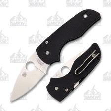 Spyderco Lil Native Folding Knife Plain Edge G-10 Black SPC230GP