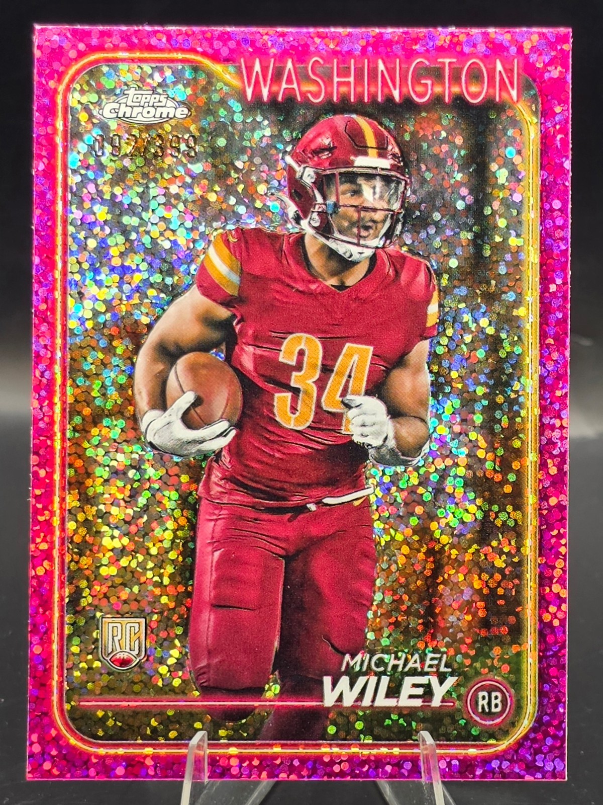 2024 Topps Chrome #300 Michael Wiley Magenta Speckle Refractor #/399