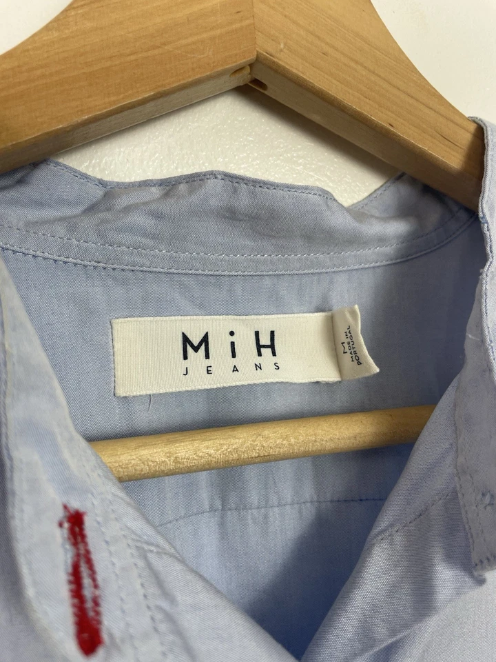 Camisa MiH Jeans Algodón Azul Claro - Talla Mediana M Foto 3 de 4