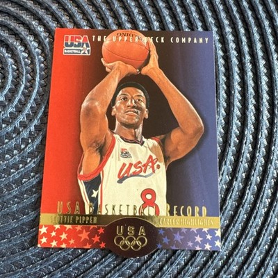 Upper Deck 1996 USA Basketball Deluxe Gold Scottie Pippen Career Highlights #28 