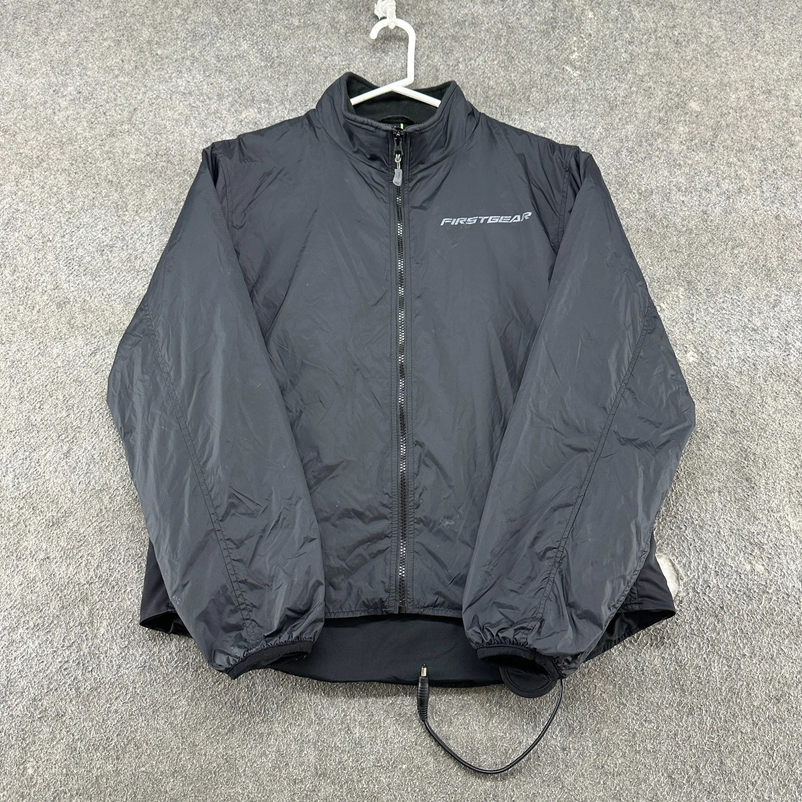 First Gear Jacket Mens M Black Windbreaker Full Zip Heated Motorcyle UNTESTED