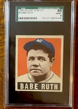 1948/49 LEAF NO. 3 BABE RUTH SGC 8 NEAR MINT/MINT HOF