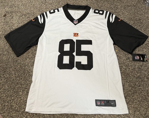 NWT Official NFL Nike Medium Cincinnati Bengals Tee Higgins Jersey 85 White Sewn - Picture 2 of 5