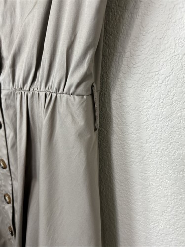 Antonio Melani Sz 8 Button Sheath Taupe Dress Brown Lined Sleeveless Y2K Career - Picture 14 of 17