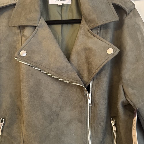 Steve Madden BB Dakota Moto Green Zip Up Jacket Size XXL - Picture 7 of 13