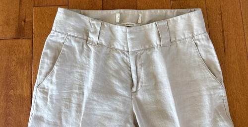 Victoria's Secret 2 London Jean The Marisa Fit Linen Khaki Wide Leg Pant Beige - Picture 10 of 14