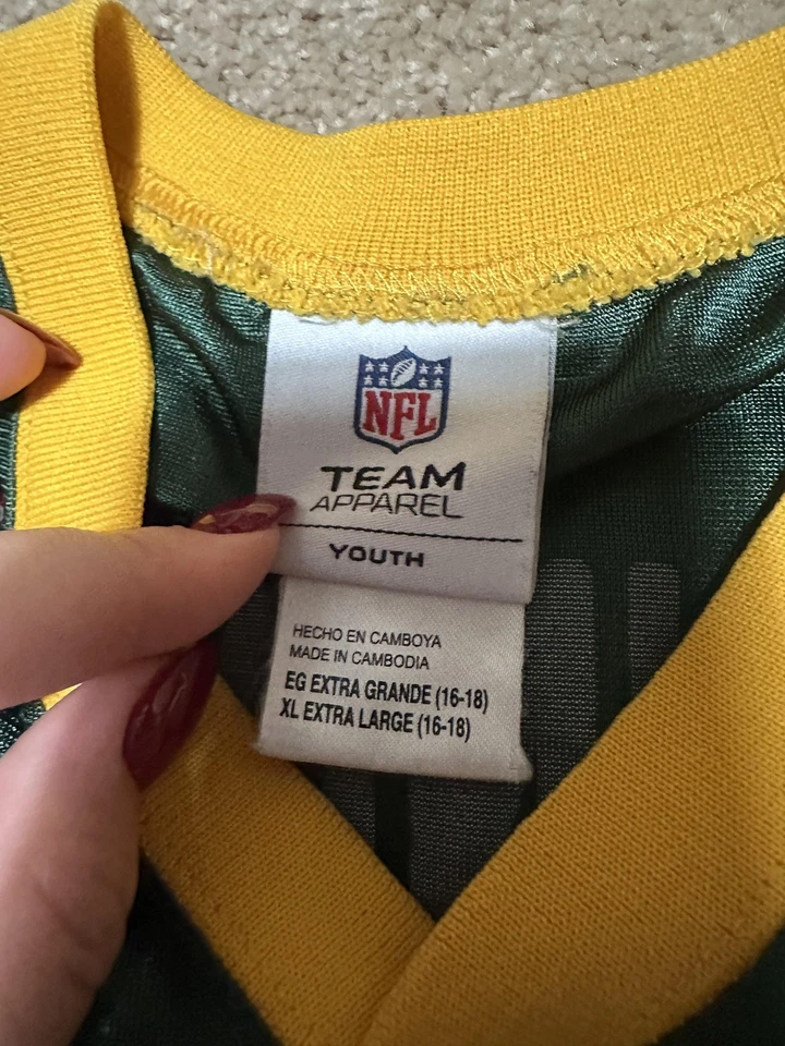 Green Bay Packers Jersey Youth XL Green Yellow NFL Football Greg Jennings 85 - Image 3 of 4