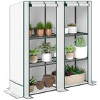 Garden Plant Organiser Plastic White/Green 144W x 48D x 152Hcm with Shelves 4pc