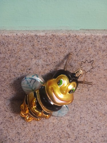CHRISTOPHER RADKO B WILLIKERS BUMBLEBEE BUMBLE BEE GLASS CHRISTMAS ORNAMENT 2001 - Picture 3 of 10