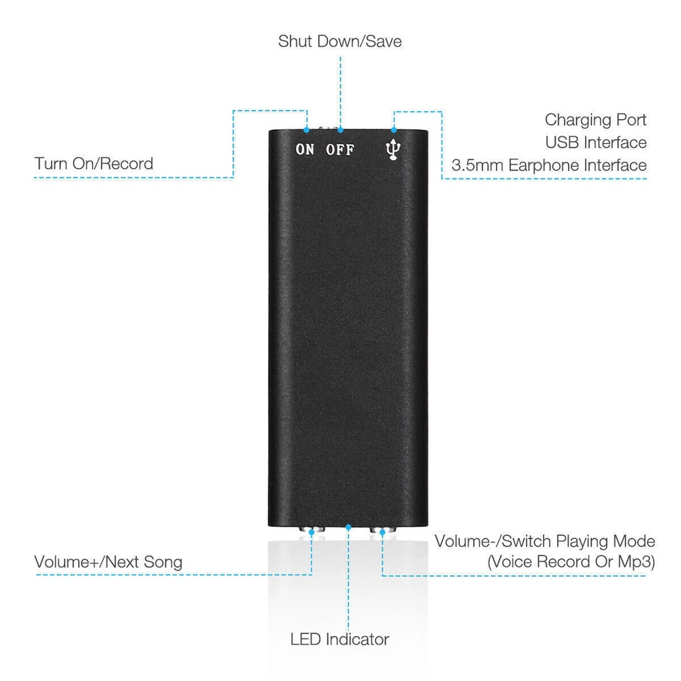 Mini Spy Audio Recorder Voice Activated Office Listening Device 96 Hours 8GB - Image 2 of 4