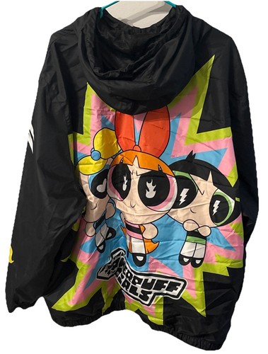 Vintage Powerpuff Girls Members Only Zip Up Jacket with Hood Windbreaker Size 2X - Picture 12 of 16