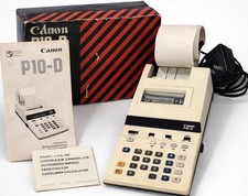 Canon P10-D Vintage Printing Calculator Adding Machine w/ Box Manual Tested