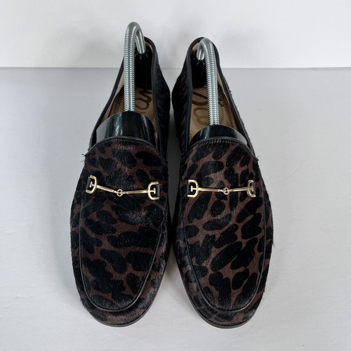 NEW Sam Edelman Loraine Womens Bit Loafers Brown Leopard Cow Hair 9W - Picture 9 of 9