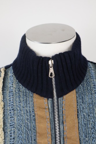 ICEBERG MAGLIONE CON ZIP LANA UOMO TG. L SWEATER MAN CASUAL VINTAGE TOPPE DENIM - Picture 2 of 9