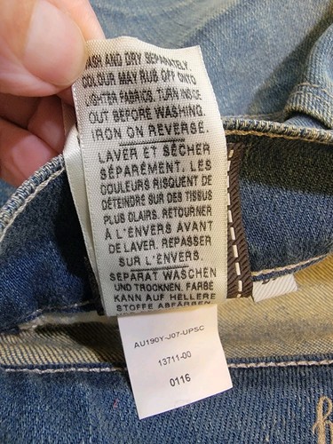 7 For All Mankind 7FAM Womens Straight Leg Jeans Sz 29 Raw Wash Denim Jeans - Picture 12 of 18