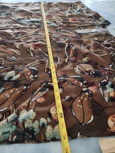 Chicos Foil Fruit Tree Long n Lean Ruana Brown Sugar L XL Open Topper New - Picture 12 of 12