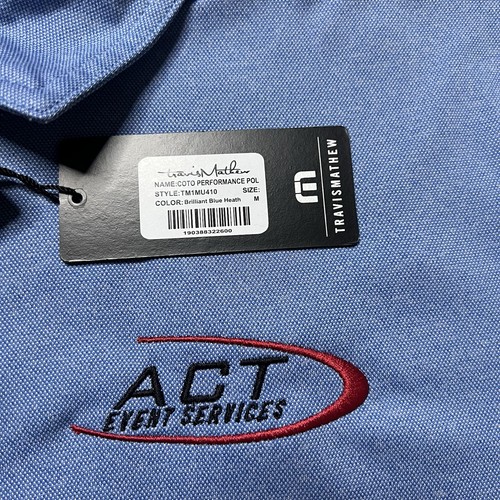Polo Travis Mathew uomo M blu golf manica corta nuova con etichetta - Foto 3 di 7