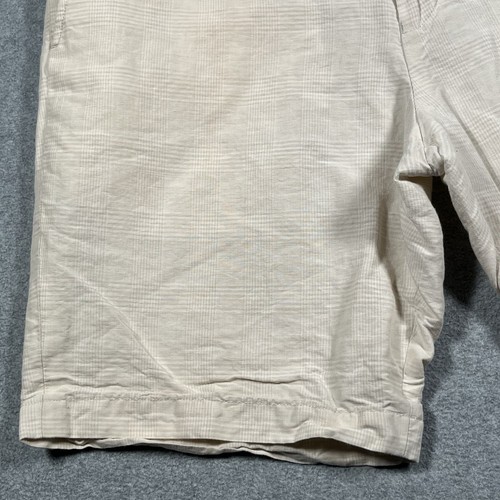 John Varvados Luxe Mens Linen Cotton Blend Casual Shorts Size 32 Beige Check - 第 7/15 張圖片