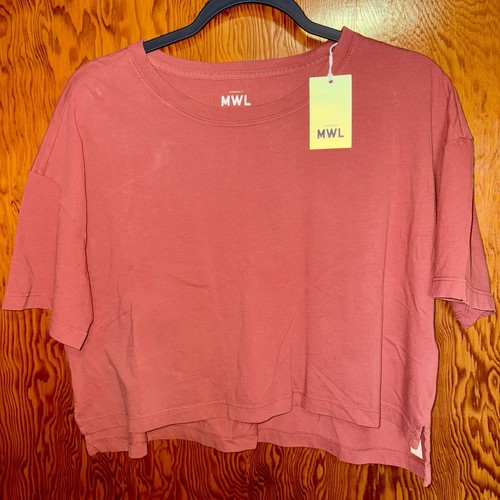 NWT Madewell MWL seamed crop tee Short Sleeve Weathered Brick Sz S New With Tags - Picture 1 of 8