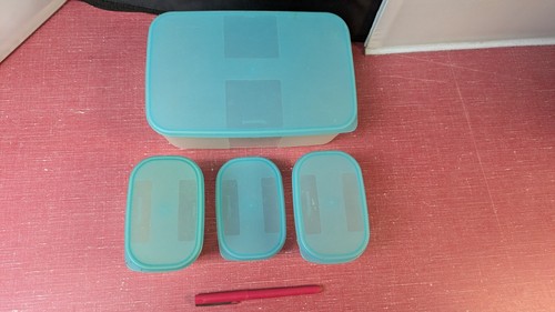 Tupperware 4 Gefrierkameraden Set türkis 2087A 2086A 4166C mit Deckel - Bild 2 von 6