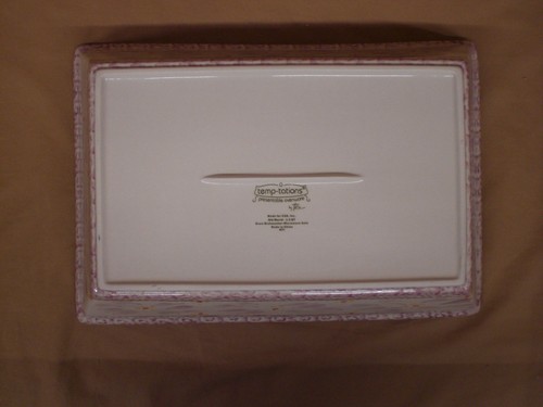 TEMP-TATIONS BY TARA "OLD WORLD" LILAC 13.5" X 9" CERAMIC BAKER & WIRE BASKET - Picture 4 of 13