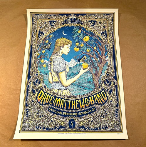 🍑 Dave Matthews Band Poster Alpharetta 2025 6/24 Owen Murphy Numbered Dublin