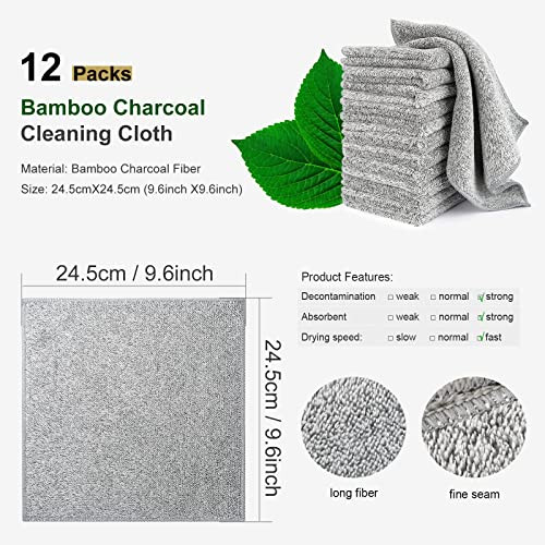 Kitchen Cloth Dish Towels (12 Pack), Premium Dishcloths, Super Absorbent - Picture 5 of 7