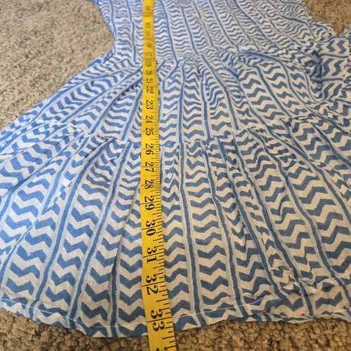 Oliphant Womens Chevron V Neck Short Sleeve Tunic Dress Blue Size XS - Picture 4 of 8
