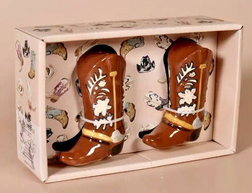 Botas de Vaquero Western Blue Sky Clayworks Sal y Pimienta Agitadores Nuevas en Caja - Imagen 2 de 6