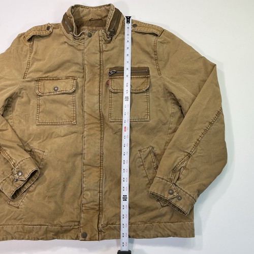 Levis Military Field Jacket Mens Large Brown Utility Trucker Quilted Lined Coat - Picture 9 of 12
