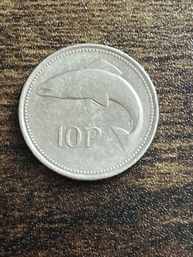1993 Irish Ten 10 Pence Fish And Harp Coin 10p Eire Actual Coin TB3794*