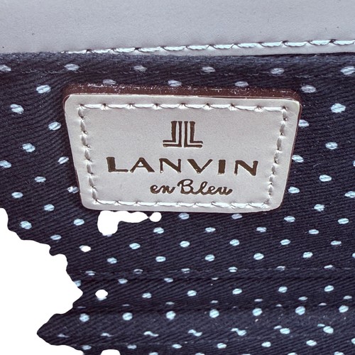Lanvin En Blue Collection Brown Leather Zip Around Wallet Card Holder Rare Japan - Picture 9 of 9