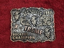 Bull Riding 1992 RODEO X TREME CHAMPION Las Cruces NM TROPHY BUCKLE Rare 52