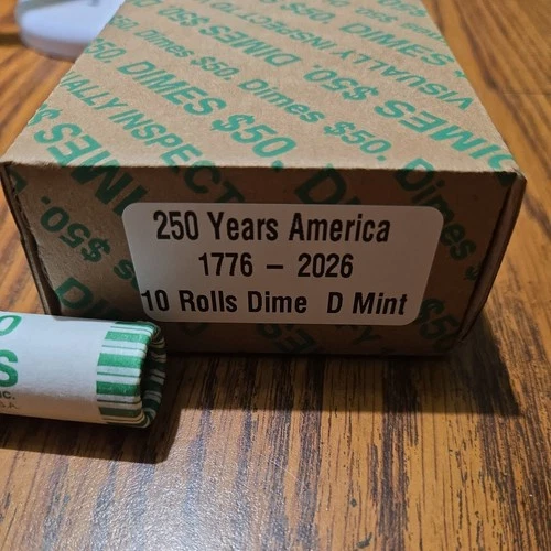 2026 Roosevelt Dime Uncirculated Roll D Mint 250 Years America