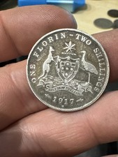 1 Florin - 1917 Australia - Sterling Silver Collectable Coin (23178)