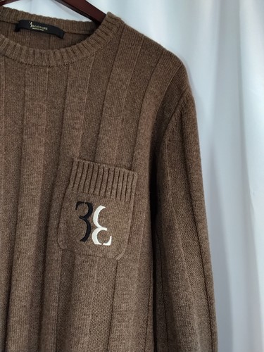 Billionaire Rundhalspullover gerippt Schurwolle braun Größe M - Bild 3 von 14