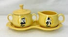Looney Tunes Fiestaware Creamer, Sugar Bowl & Underplate Pepe Le Pew 1994