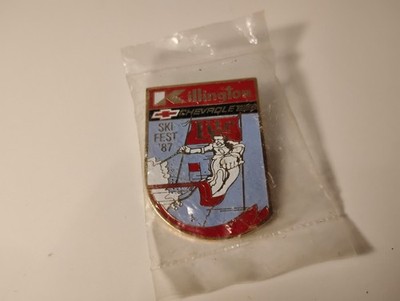 KILLINGTON VT Ski-Fest 1987 Hat pin Chevrolet Miller Lite sealed in bag 