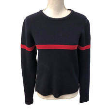 Moncler Maglione Tricot Girocollo Wool Sweater Jumper Womens Medium Blue Red