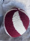 Pottery Barn Cozy Teddy Orn-a-mint round ornament Christmas pillow #6816