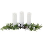 Northlight 29" Black and White Plaid Pinecone Christmas Pillar Candle Holder