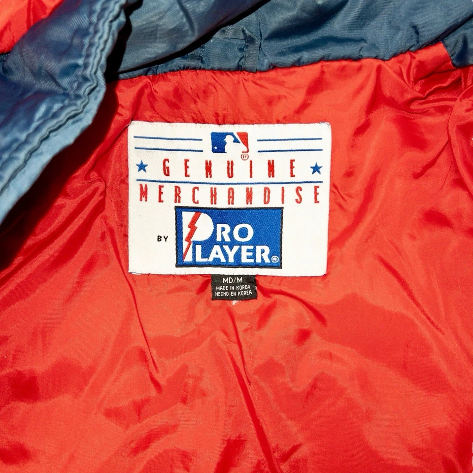 Vintage Pro Player Cleveland Indians Guardians Puffer Jacket Mens Medium MLB  - Image 3 of 4