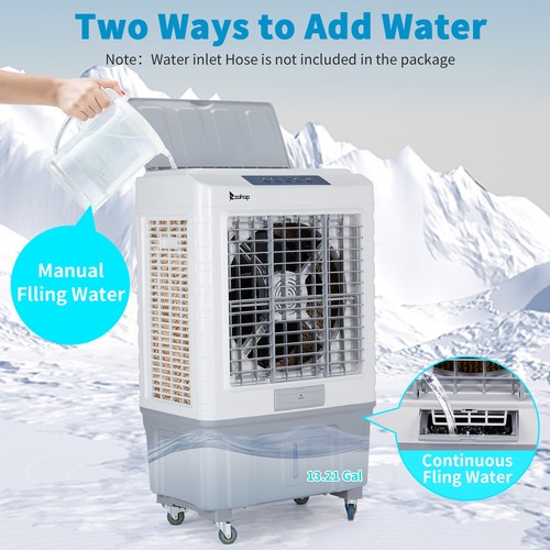 13.2 Gal 3-IN-1 Evaporative Air Cooler Portable Cooling Fan Humidifier 4118CFM - Picture 3 of 16