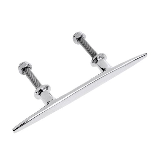 ISURE MARINE 2pcs Boat Stainless Steel 6” Bolt Pull Up Mooring Cleat Flush Mount - Picture 5 of 7