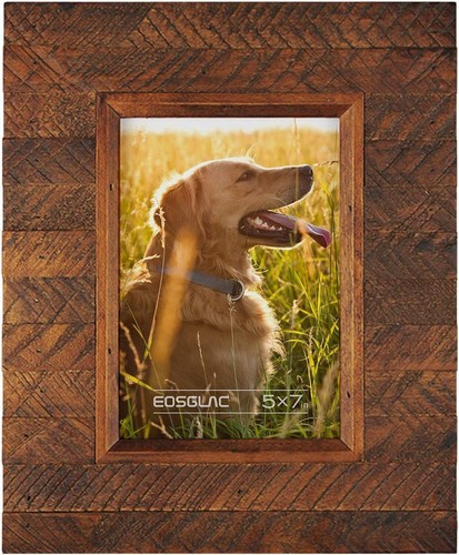 Elegant 5x7 Rustic Wood Frame with Glass Cover - Perfect for Home Decor Displays - Picture 3 of 10