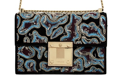 Versace 100% Leather Embellished Multi-Color Women's Crossbody Shoulder Bag - Picture 2 of 9