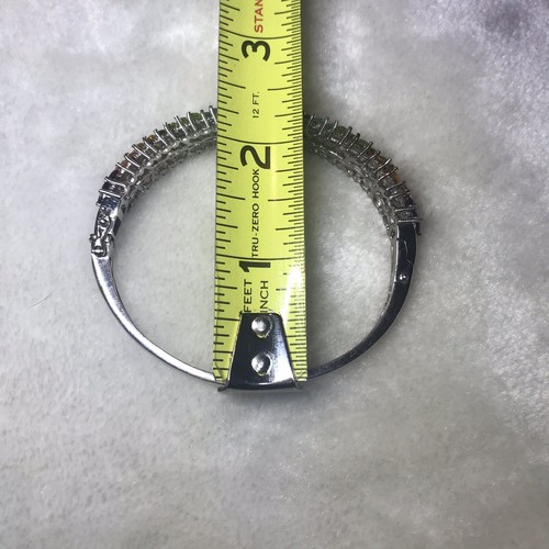 Sterling Silver 925 Rainbow Multi Gemstones hinged Bangle Bracelet - Picture 10 of 11