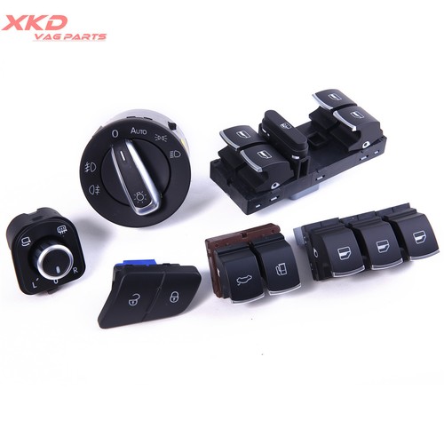 8X Chrome Headlight Side Mirror Window Trunk Switch Fit For VW Passat B6 3C R36 - Bild 2 von 9