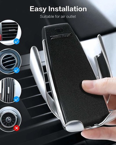 CARICATORE wireless auto Porta cellulare supporto Smartphone BOCCHETTE ARIA Auto - Foto 6 di 12